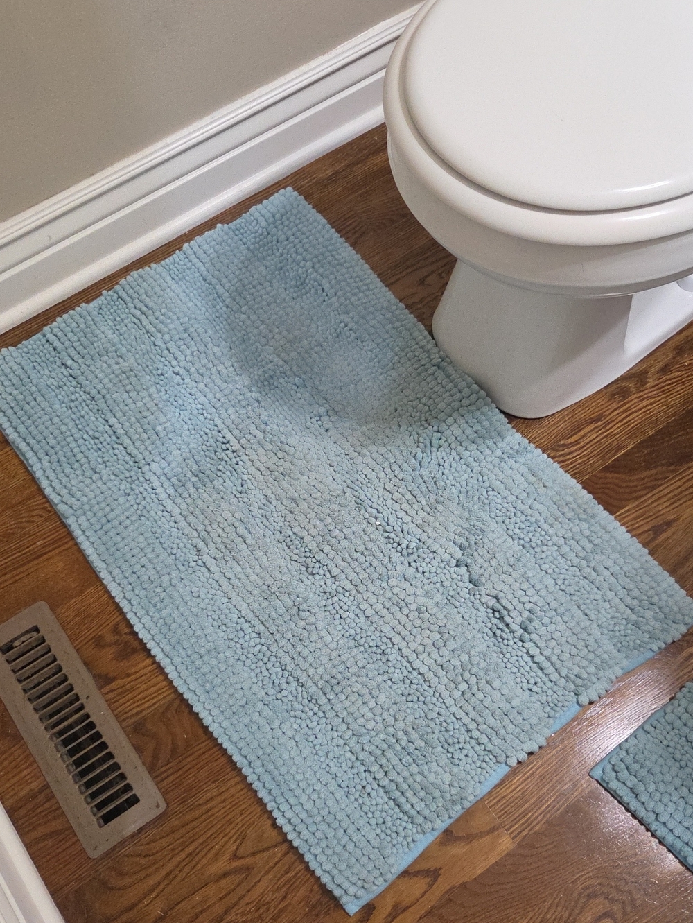 Light Blue Chenille Bath Rug - Unbranded